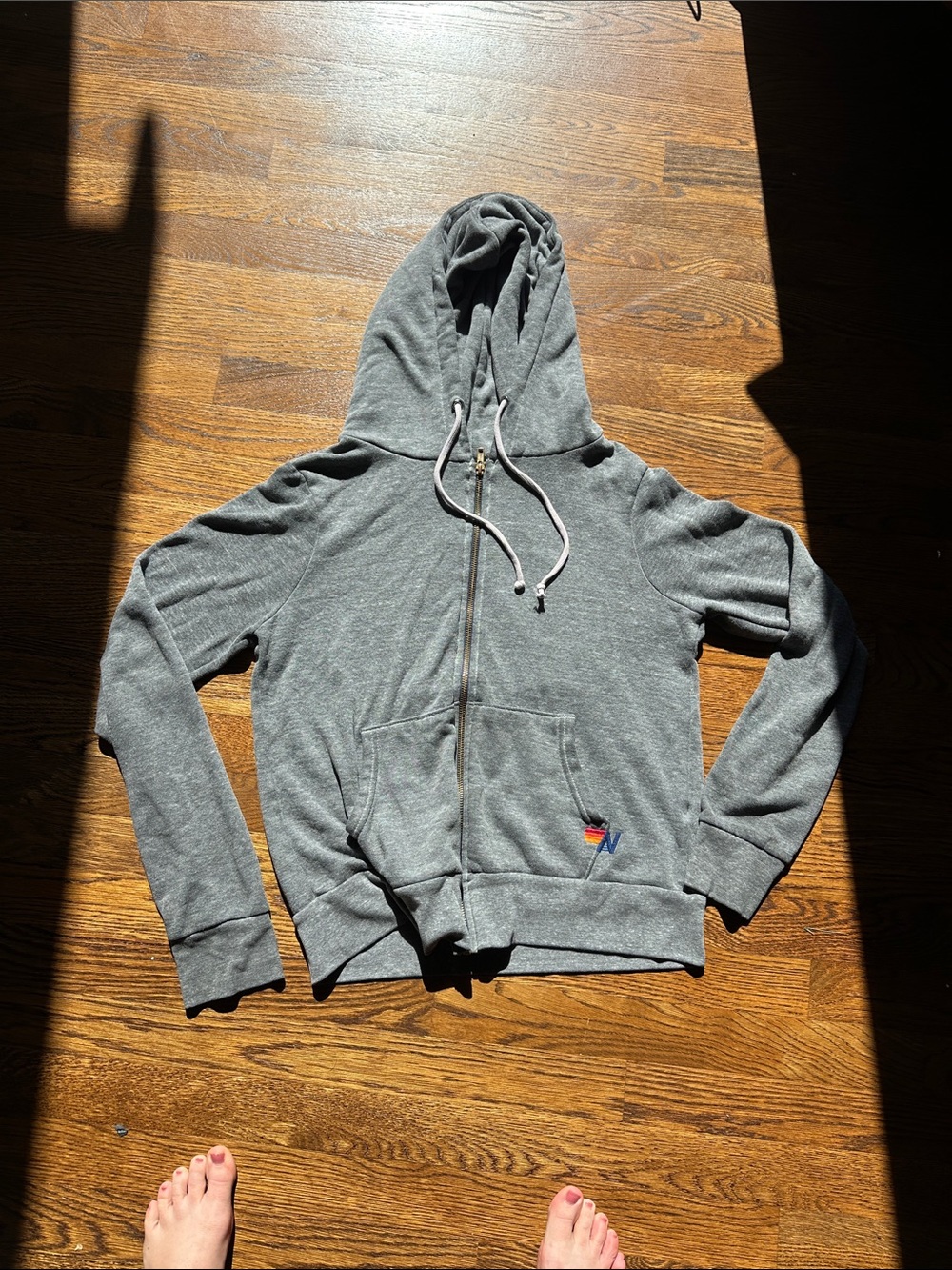 Aviator Nation Gray Full-Zip Hooded Sweatshirt